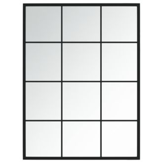 vidaXL Espejo De Pared Metal Negro 80x60 Cm Vidaxl