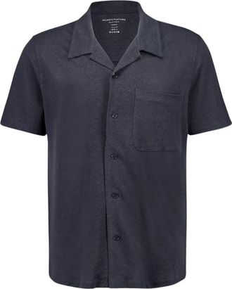 Majestic Filatures Donkergrijze Linnen Shirt Korte Mouw - Heren - Korte mouwen Overhemden - Grijs - 2XL - Linnen - Overhemden