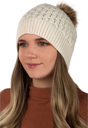 Patricia Nash Faux Fur Pompom Beanie in Off White at Nordstrom Rack