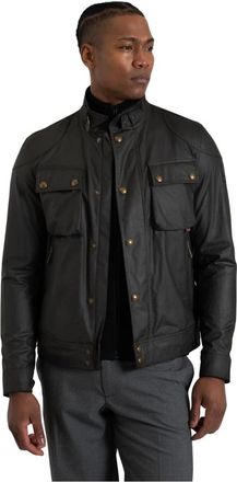 Belstaff Gewaxte katoenen jas met viscose voering - Heren - Leren en Su&egrave;de Jassen - Groen - 2XL - Katoen - Jassen