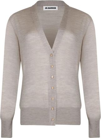 Jil Sander Asymmetrische Mesh - Dames - Vesten - Grijs - S - Wol - Truien & Vesten
