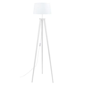 Tosel Lamp&aacute;ra de pie madera Alt.150cm blanco ;Pantalla: blanco o