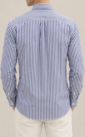 Brunello Cucinelli Striped Cotton Shirt - Blue
