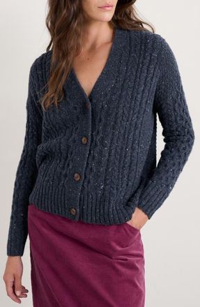 Seasalt Cornwall Newlyn Merino Wool Blend Cardigan in Knit Melange Maritime at Nordstrom, Size 8 Us