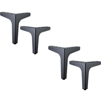 OEM Juego De 4 Patas Met&aacute;licas Para Sof&aacute; De 10 Cm, Patas Met&aacute;licas Para Mesa De Centro Con Capacidad De Carga De Hasta 800 Kg, Patas Negras Para Muebles, 
