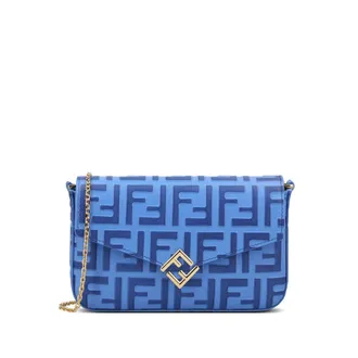 Fendi FF Diamonds Embossed Chain Wallet