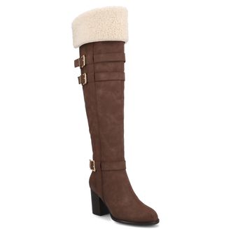 Journee Collection Womens Alyza Over-the-Knee Sherpa Boots