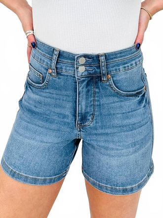 Judy Blue High Waist Jean Shorts In Medium Wash