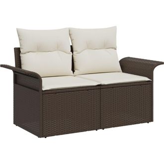 vidaXL Sof&aacute; De Jard&iacute;n Marr&oacute;n 141 X 62 X 69 Cm Rat&aacute;n Sint&eacute;tico Vidaxl