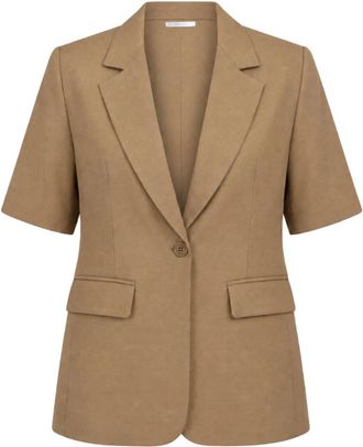 Imperial Giacca Manica Corta - Dames - Blazers - Beige - L - Leer - Jassen