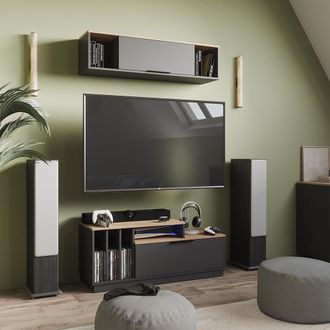 Vicco Tablero Bajo Betti, Antracita/sonoma, 120 X 49.9 Cm
