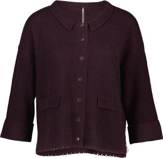 Henry Christ Cashmere/Katoen Vest - Dames - Cashmere truien - Rood - M - Katoen - Truien & Vesten