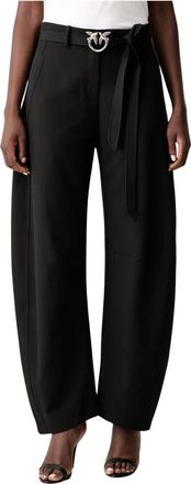 Pinko Wijde broek - Dames - Broeken - Zwart - M - Broeken