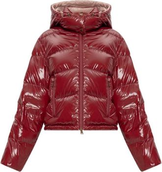 Moncler Red Quilted Hood Jacket