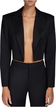 Doris S Zwarte Bolero Jas Elegante Minimalistische Stijl - Dames - Blazers - Zwart - L - Jassen