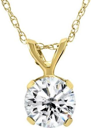 Pompeii3 Yellow Gold 1/4ct Round Solitaire Real Diamond Pendant