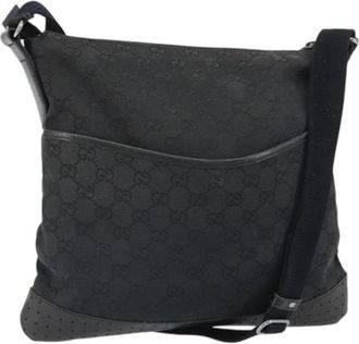 Gucci Pre-owned Canvas Cross Body Tas - Dames - Vintage Schoudertas - Zwart - ONE Size - Vintage