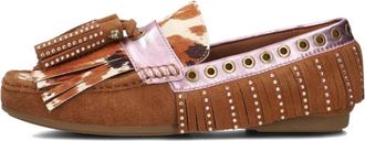 Kurt Geiger Schoenen, Dames, Bruin, 38 EU, Wol, Tassel Fringe Mocassins Stijlvol Winter