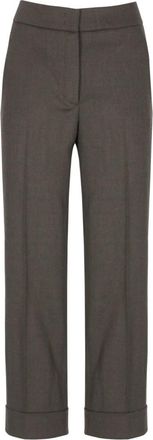 PESERICO Tapered Broeken - Dames - Straight fit broeken - Bruin - S - Wol - Broeken