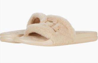 Athletic Propulsion Labs Womens Shearling Slide Sandal In Champagne