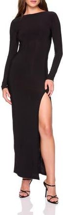 Susana Monaco Long Sleeve Side Slit Maxi Dress in Black at Nordstrom Rack, Size X-Small