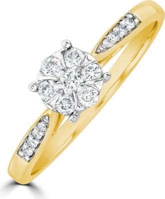 The Diamond Store Lab Diamond Engagement Ring With Shoulders 0.25ct H/Si in 9K Gold