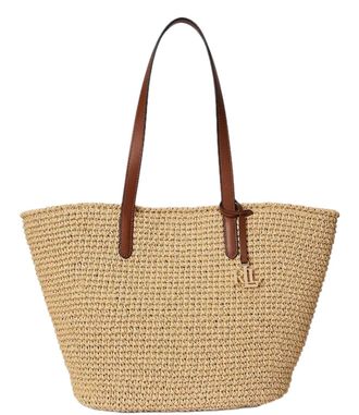 Ralph Lauren Crochet Textured Paper Straw Tote