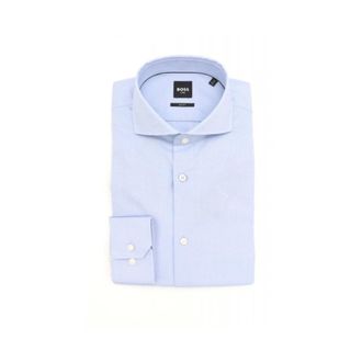 HUGO BOSS Overhemden, Heren, Blauw, M, Katoen, H-Hank Slim-fit Shirt