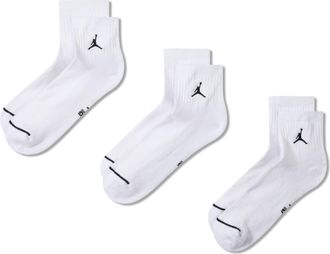 Nike Jordan Everyday Ankle Socks (3 Pairs) in White | DX9655-100