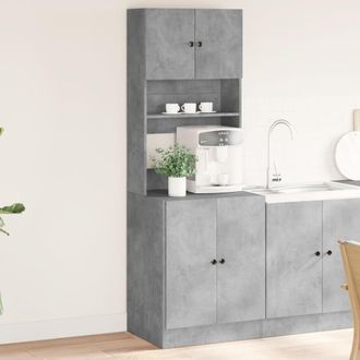 Berkfield Home Kitchen Cabinet Concrete Grey 60x50x180 cm Engineered Wood | Size: 60 x 50 x 180 cm