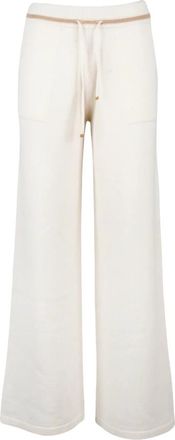 Eleventy Tuta in maglia Wide Broeken - Dames - Wijde Broeken - Beige - S - Kasjmier - Broeken