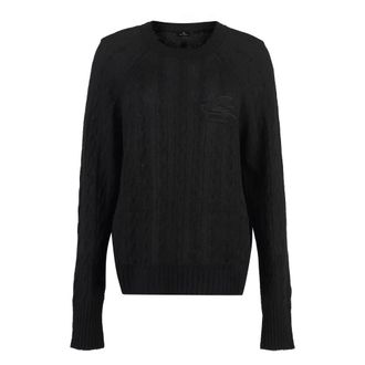Etro Truien & Vesten, Dames, Zwart, S, Kasjmier, Cable-Knit Cashmere Sweater