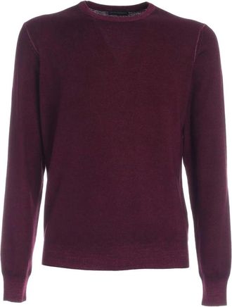 Paolo Fiorillo Trui met ronde hals M/L - Heren - Ronde hals truien - Bruin - M - Wol - Truien & Vesten