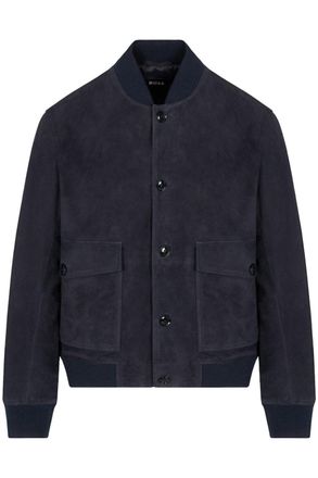 BOSS H MELOT LEATHER JACKET Size: 52, colour: NAVY