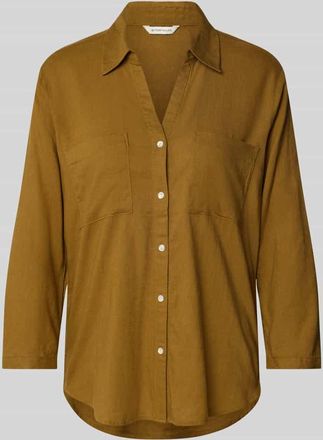 Tom Tailor Regular Fit Langarmbluse aus Leinen-Viskose-Mix in Oliv, Gr&ouml;&szlig;e 36