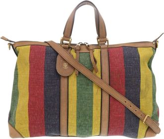 Gucci Multi-Color Canvas Leather Boston Bag (Pre-Owned)