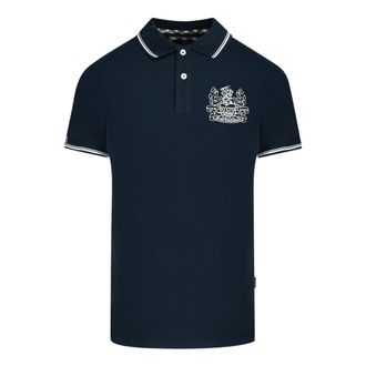 Aquascutum Aldis getipt marineblauw poloshirt