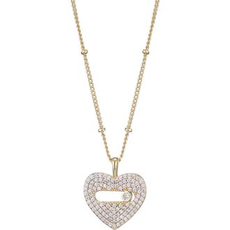 Adornia Cubic Zirconia Heart Pendant Necklace in Gold at Nordstrom Rack