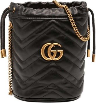Gucci Pre-owned Gucci Small GG Marmont Matelasse Calfskin Bucket Bag Ladies 1GR8XHW09FQNDKQU
