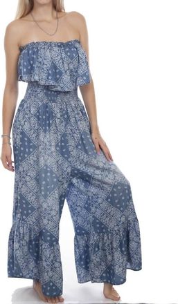 Scully Bandana Paisley Printed Jumpsuit In Light Blue