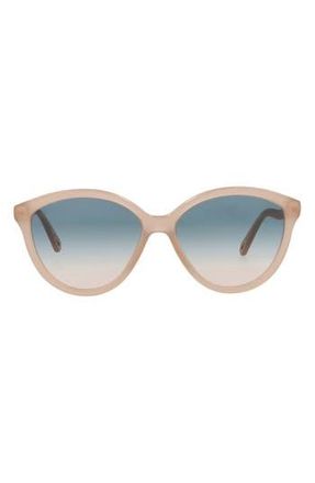 Chlo&eacute; 57mm Round Sunglasses in Beige/Teal at Nordstrom Rack