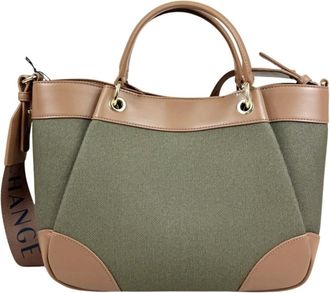 A|X Armani Exchange Tote Bags, female, Green, Size: ONE SIZE Wave Canvas Shopping M