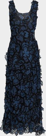SIMKHAI Corinna Cutout Floral Lace Midi Dress