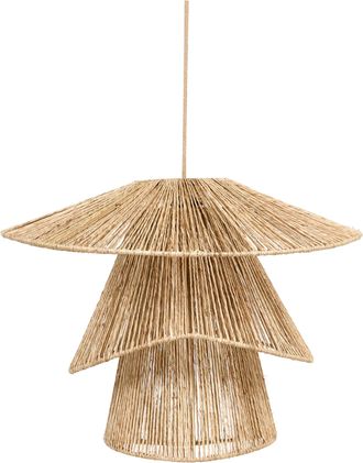 Beliani L&aacute;mpara Colgante Pantalla De Yute Base De Hierro Estilo Boho Natural Bedas