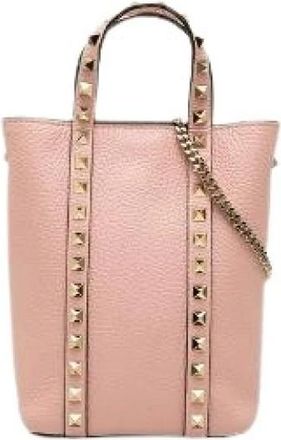 Valentino Pre-owned Rockstud Leather 2way Bag - Dames - Vintage Shopper - Roze - ONE Size - Leer - Vintage