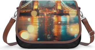 Generic Tower Bridge in London England Night Small Womens Crossbody Bags Shoulder Handbag with Adjustable Strap for Travel