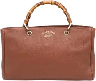 Gucci Pre-owned Handbags, female, Brown, Size: ONE SIZE Pre-owned Leather Handbag