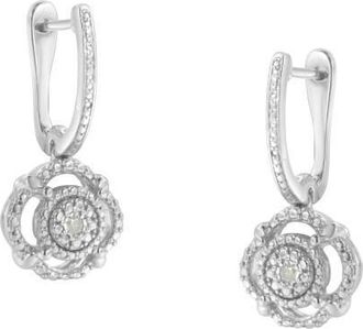 House of Brilliance Silver Miracle- Diamond Accent Drop and Dangle Earrings in White at Nordstrom