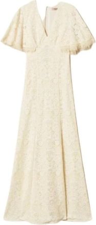 Twinset Kleedjes - Dames - Avondkleed - Beige - S - Kleedjes
