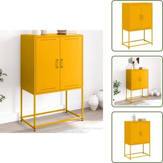 vidaXL The Living Store Credenza Giallo Senape 68,5x38,5x107 cm in Acciaio - Credenza industriale